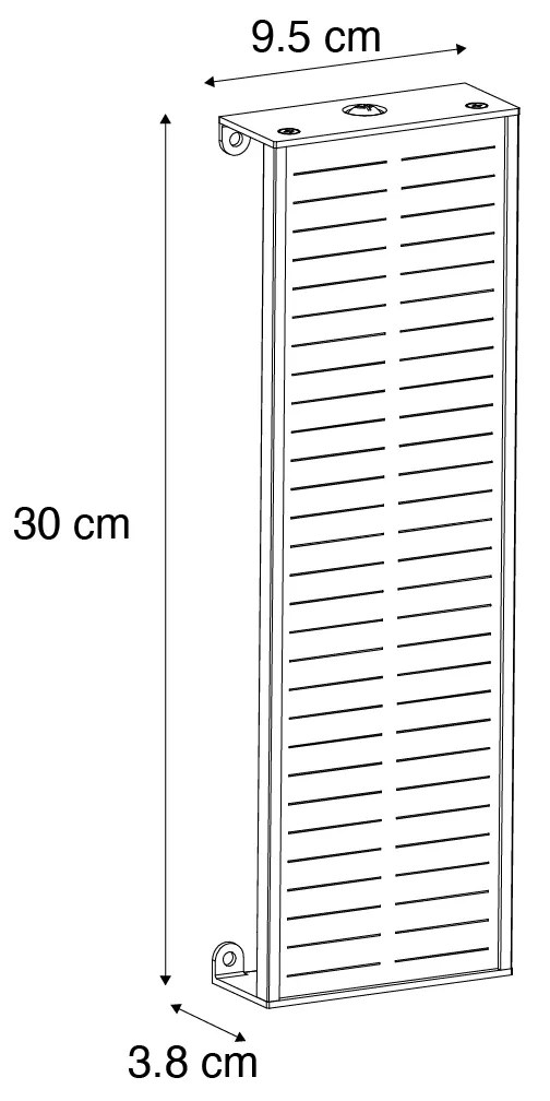 Candeeiro de Parede Exterior Preto 30 cm com LED Dimerizável em 4 Passos com Energia Solar - Serena Moderno