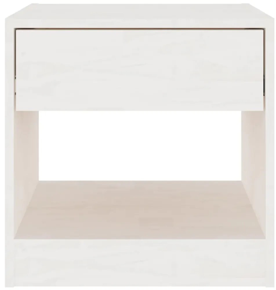 Mesa de cabeceira 40x31x40 cm pinho maciço branco