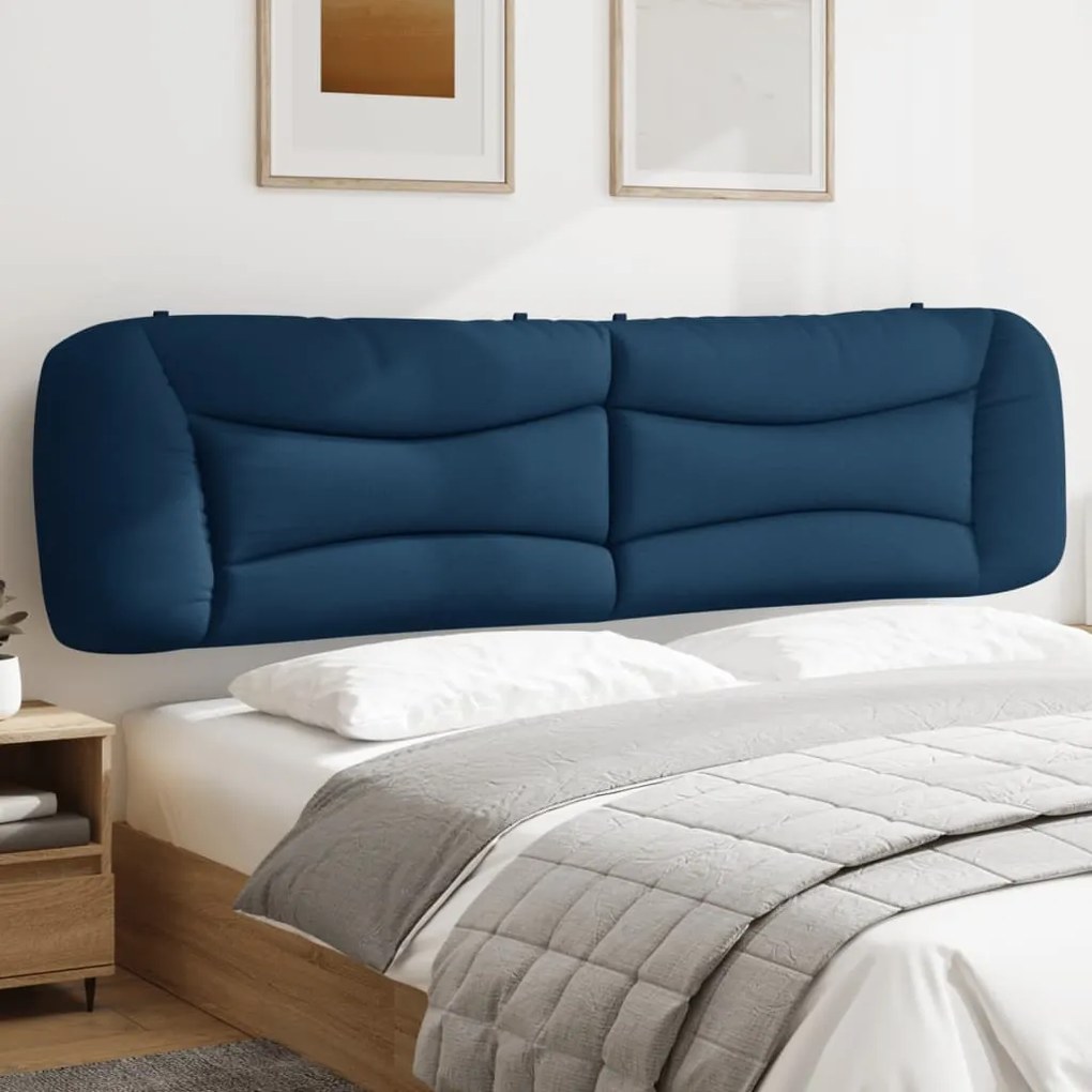 vidaXL Almofadão de cabeceira 200 cm tecido azul