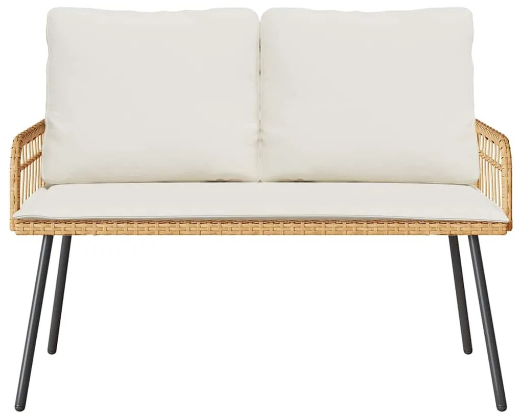 Banco de Jardim vidaXL Natural 114x64x78 cm em Rattan Sintético