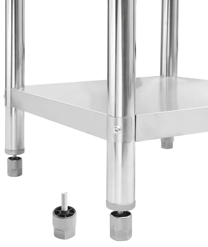 Mesa cozinha rebordo antissalpicos 100x60x93 cm aço inoxidável