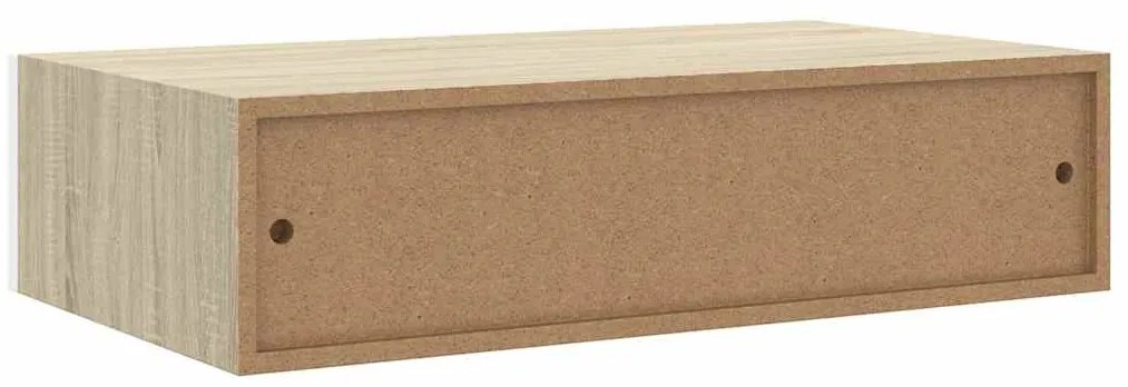 Prateleira de parede c/ gaveta MDF 40x23,5x10cm carvalho/branco