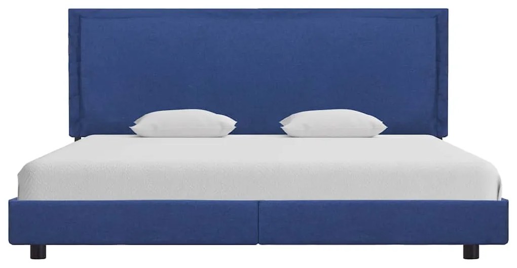 Estrutura de cama sem colchão 150x200 cm tecido azul