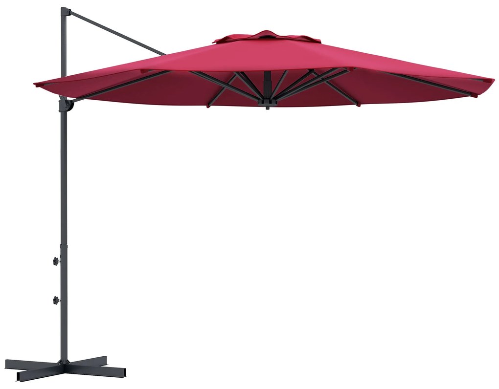 Chapéu de Sol Excêntrico Ø294x242 cm Chapéu de Sol de Jardim com Altur