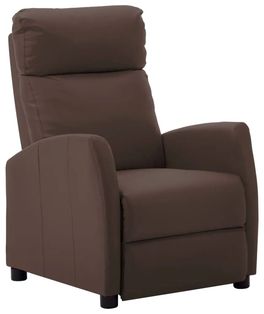 vidaXL Poltrona reclinável couro artificial castanho