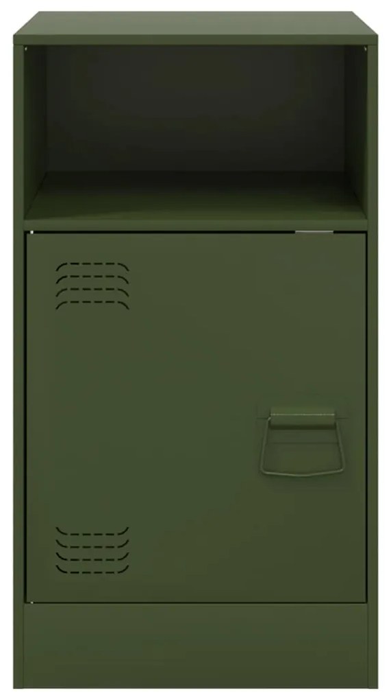 Mesas de cabeceira 2 pcs 34,5x39x62 cm aço verde azeitona