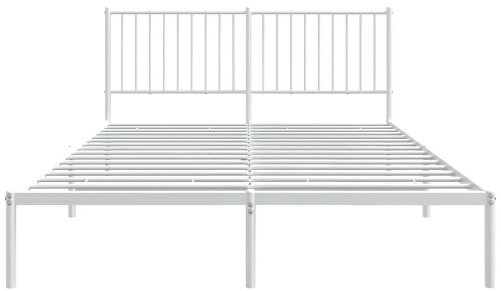 Estrutura de cama com cabeceira 160x200 cm metal branco