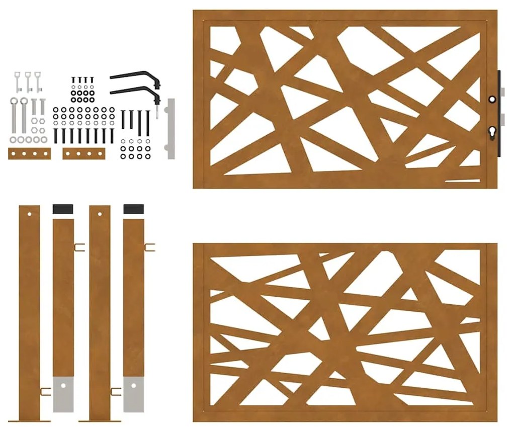 Portão de jardim 105x105 cm design de luz em aço resistente