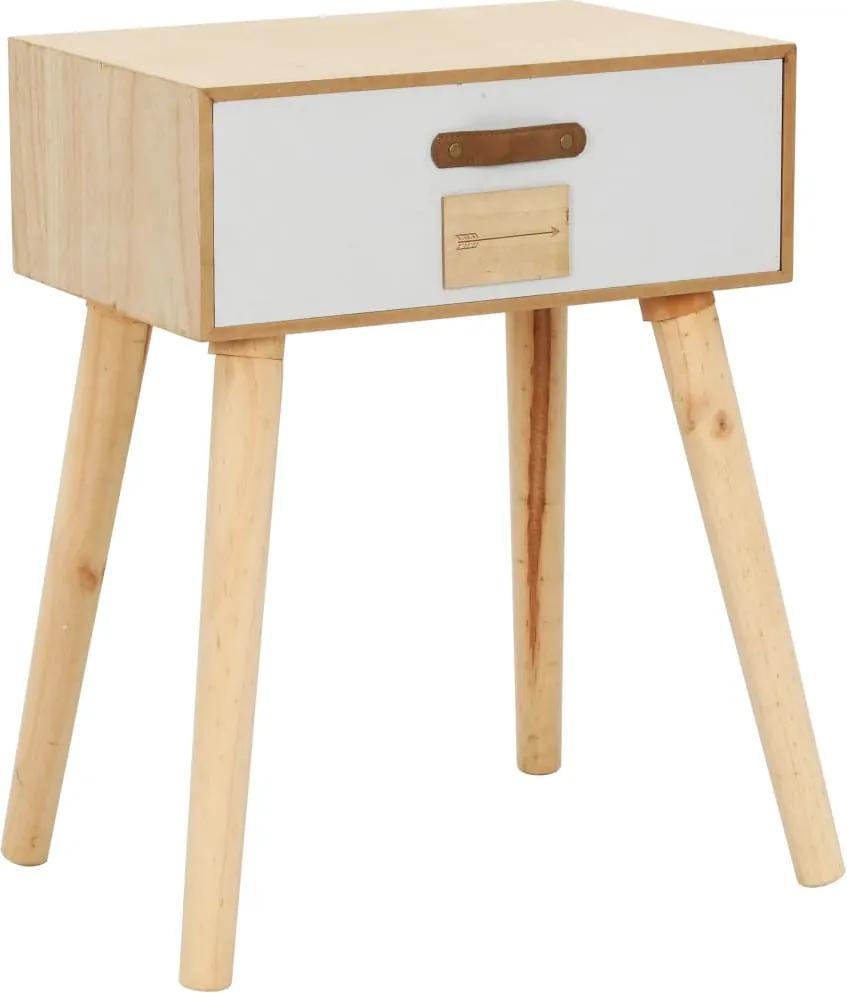 Mesa de cabeceira com uma gaveta 44x30x58,5 cm pinho maciço