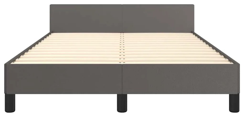 Estrutura cama c/ cabeceira sem colchão 120x200 cm cinzento