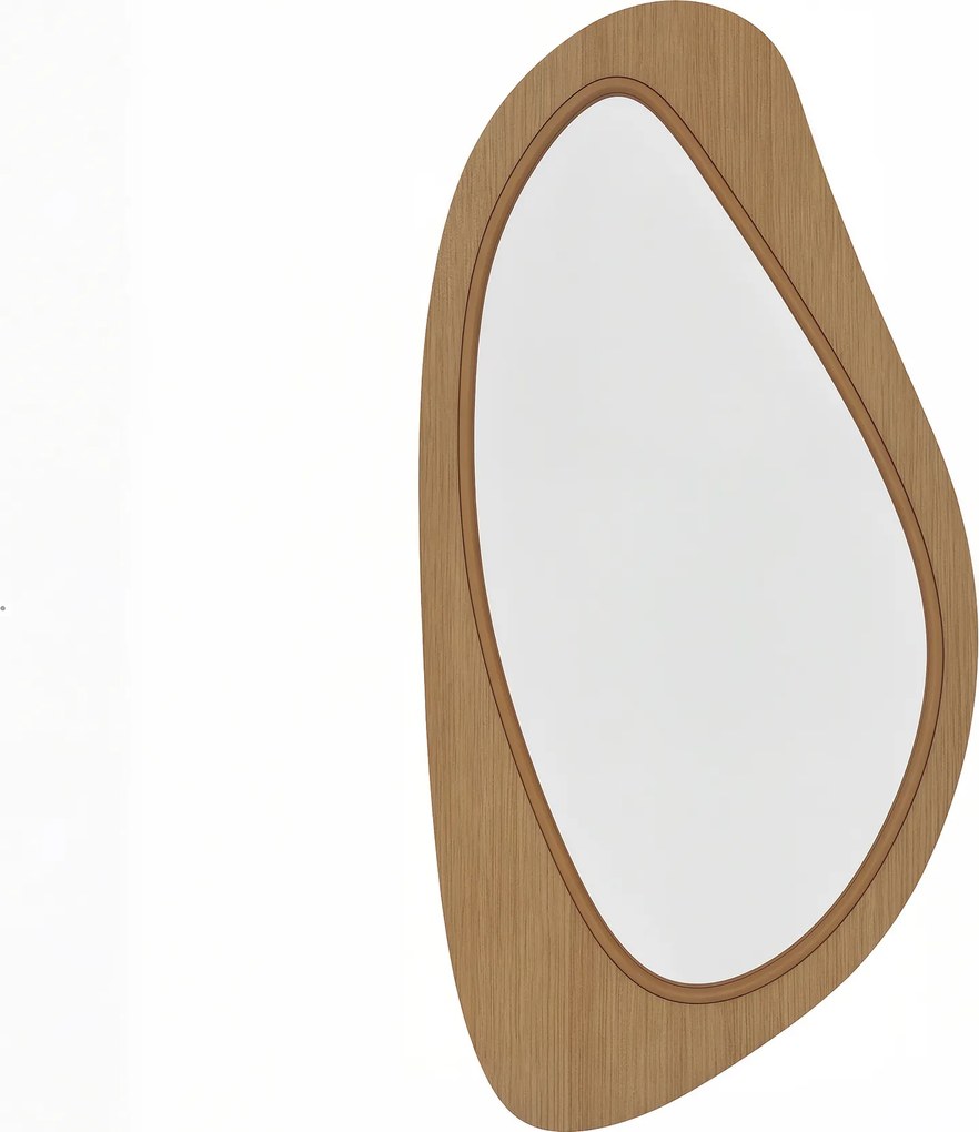 HOMCOM Espelho de Parede com Moldura de Folheado de Pinho para Quarto e Sala de Estar, 91,5 x 45 x 3 cm, Madeira natural | Aosom Portugal