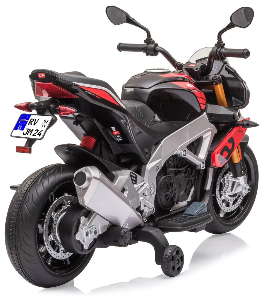 Mota elétrica infantil bateria 12V Aprilia Tuono V4 1100 RR Vermelha