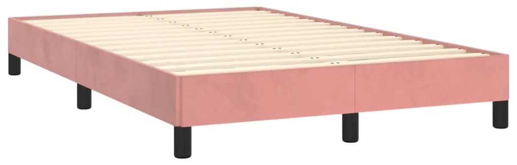 Cama boxspring com colchão 120x190 cm veludo rosa