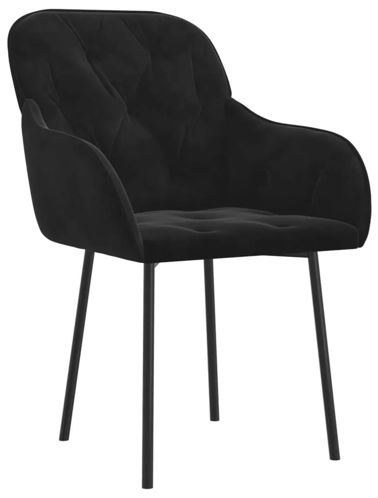 Cadeiras de jantar 2 pcs veludo preto
