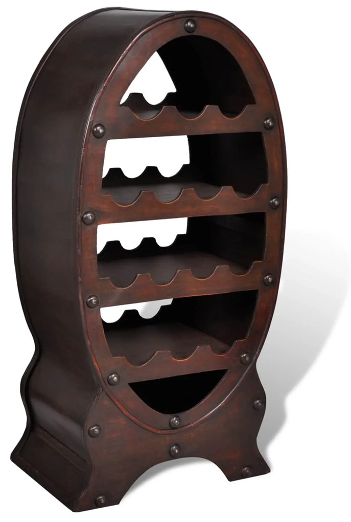 vidaXL Escorredor de Vinho Castanho madeira