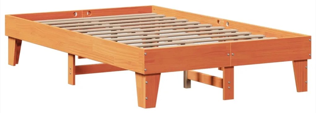 Cama sem colchão 120x200 cm madeira pinho maciça castanho-mel