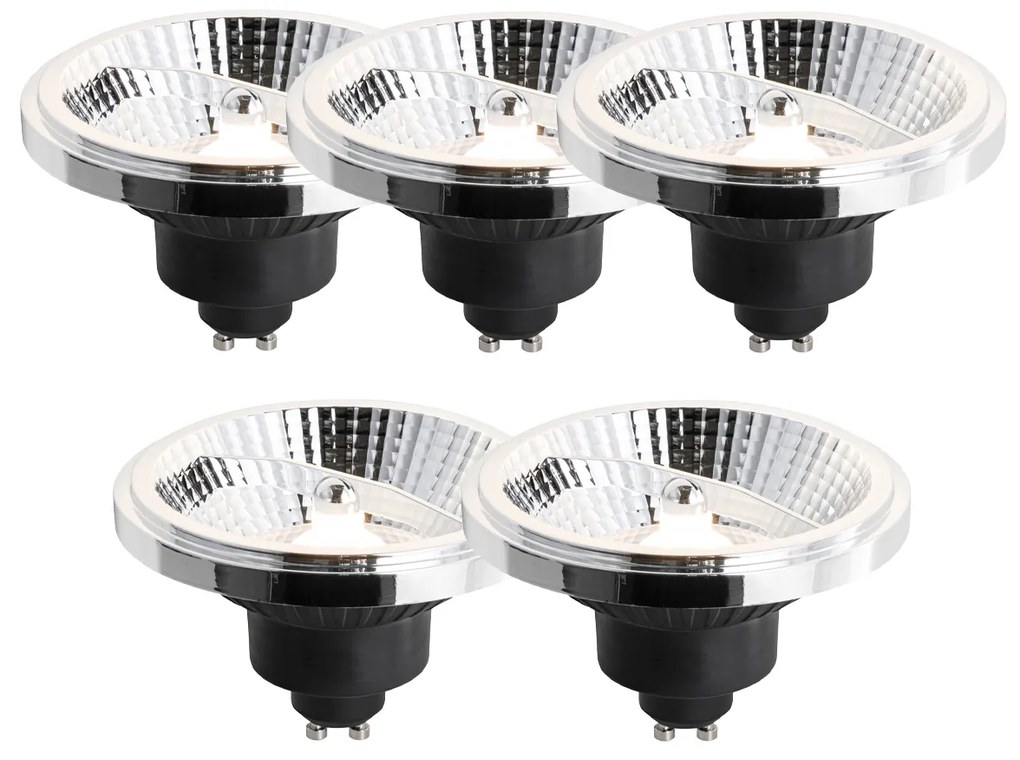 Conjunto de 5 Lâmpadas LED GU10 Reguláveis 111mm 10.5W 770 lm 3000K