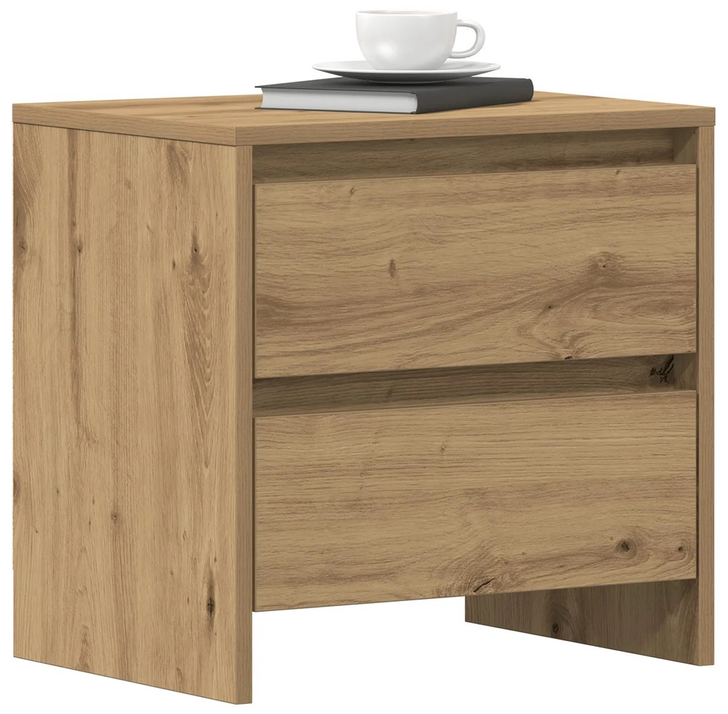 Mesa de cabeceira vidaXL Carvalhos Artesanal 45x34x44,5 cm Madeira Eng