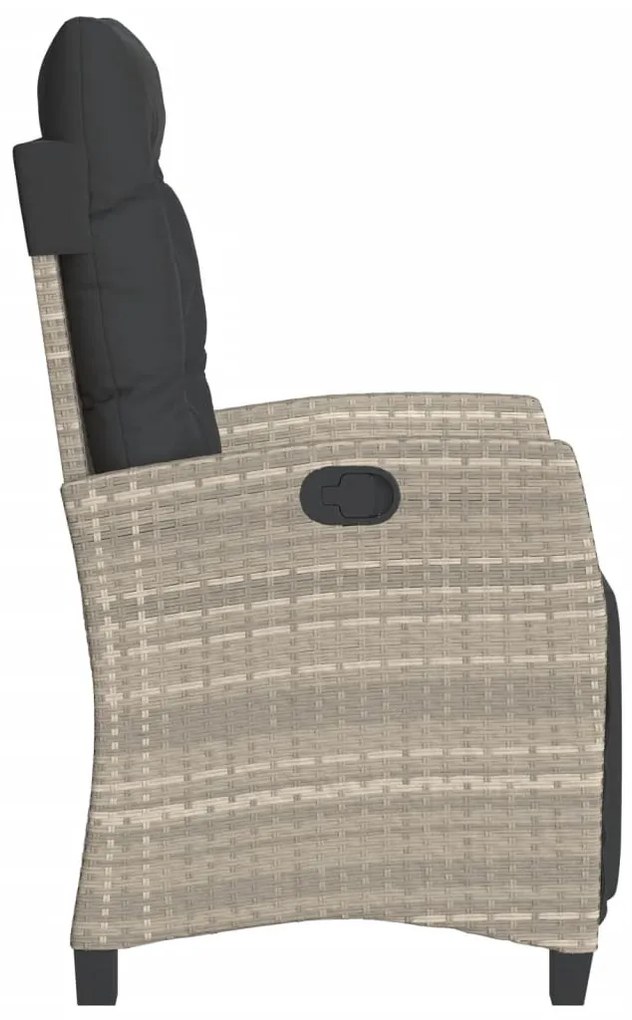 Cadeiras jardim reclináveis 2 pcs c/ apoio de pés cinza claro
