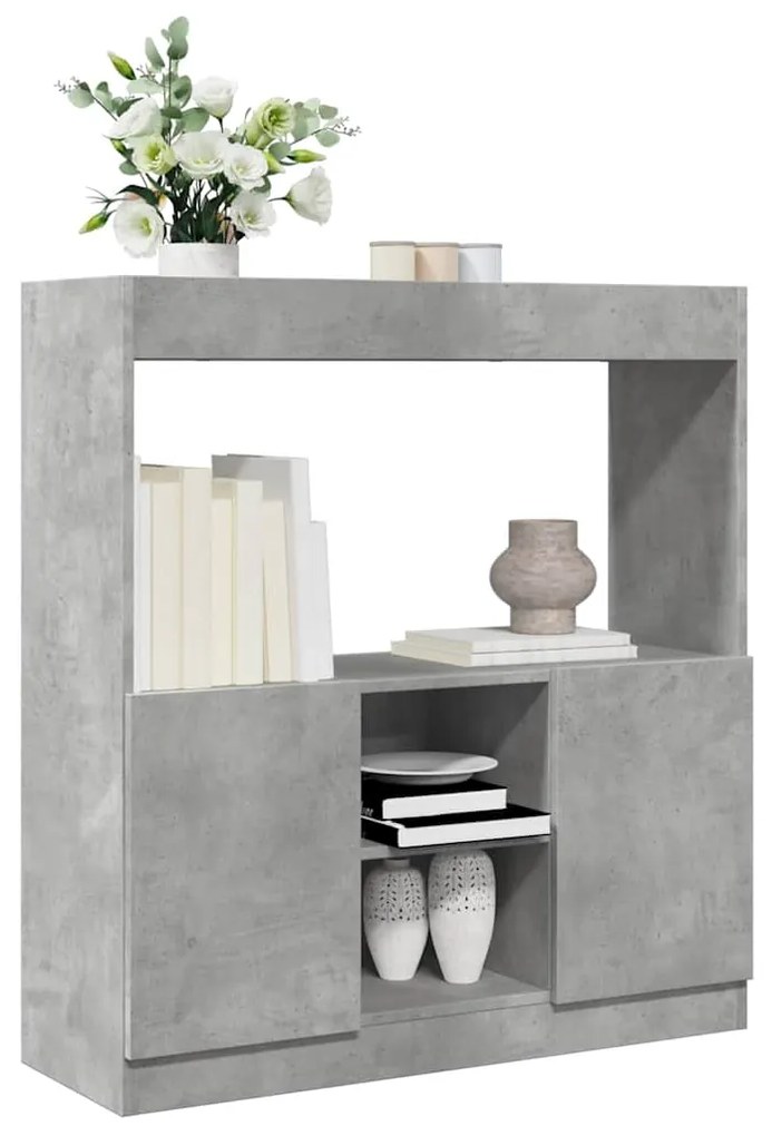 vidaXL Armário alto 92x33x100 cm derivados de madeira cinzento cimento