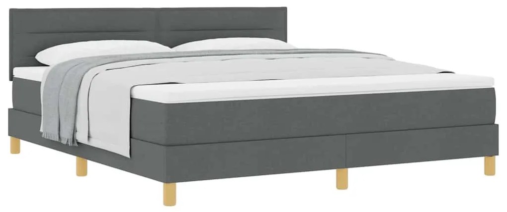 Cama Box com Colchão Cinza Escura 180x200 cm em Tecido