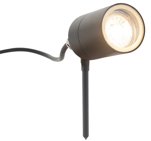 Foco de jardim espeto antracite ajustável IP44 - Solo