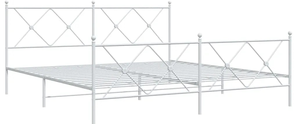 Estrutura de cama com cabeceira e pés 180x200 cm metal branco