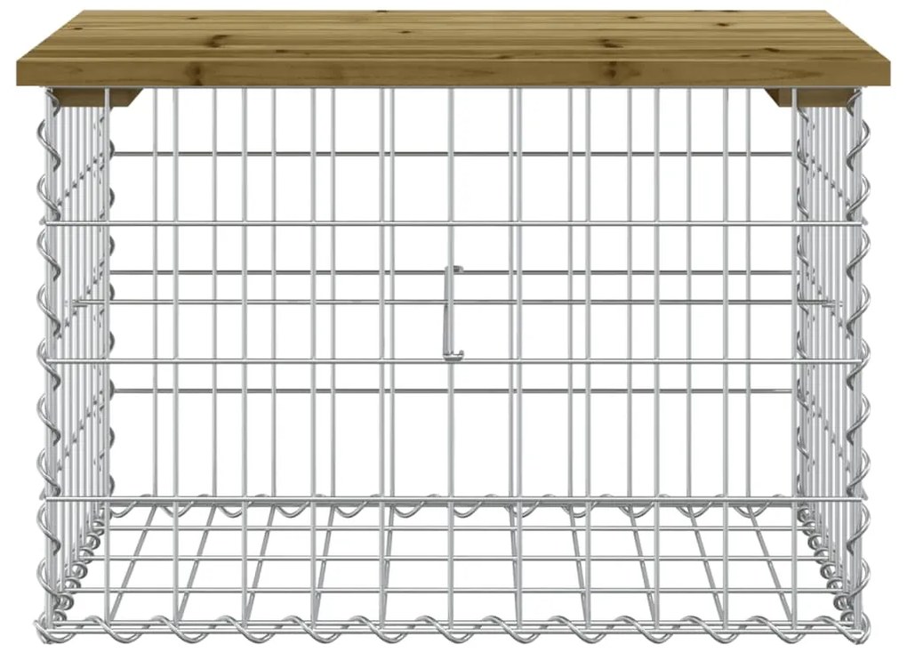 Banco de jardim c/ design gabião 63x44x42 cm pinho impregnado