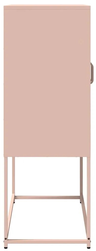 Aparador alto 68x39x107 cm aço rosa