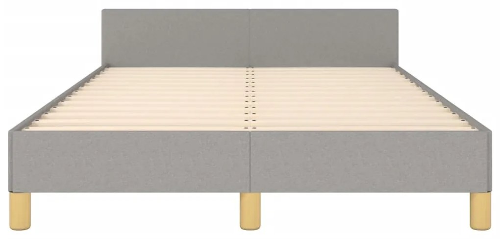 Estrutura de cama sem colchão 120x200 cm tecido cinzento-claro