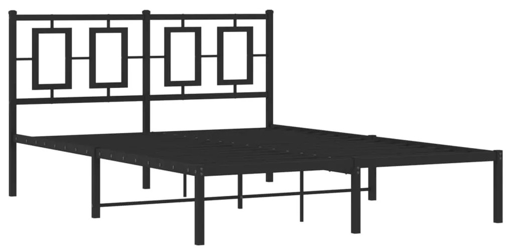 Estrutura de cama com cabeceira 140x190 cm metal preto