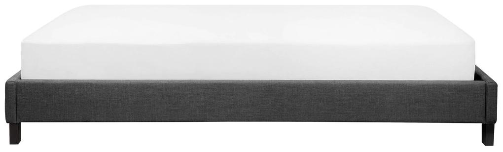 Sommier de casal em tecido cinzento 160 x 200 cm ROANNE Beliani