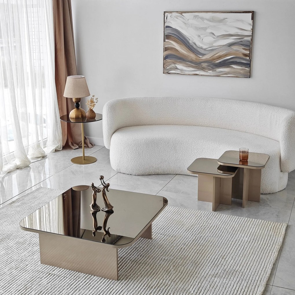 Conjunto de Mesas de Centro Jazz – Bege Bronze – Várias Medidas
