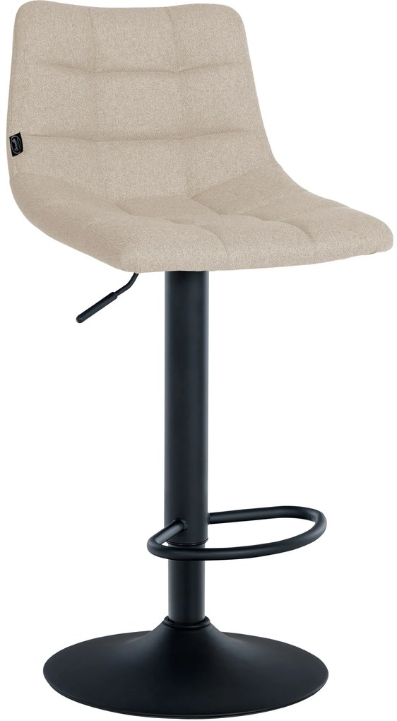 Conjunto de 2 bancos altos Jerry em tecido com estrutura preta 87-108,5 x 43 x 46,5 cm Creme