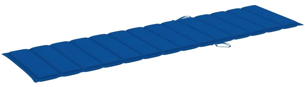 Espreguiçadeiras 2 pcs com almofadão azul real teca maciça