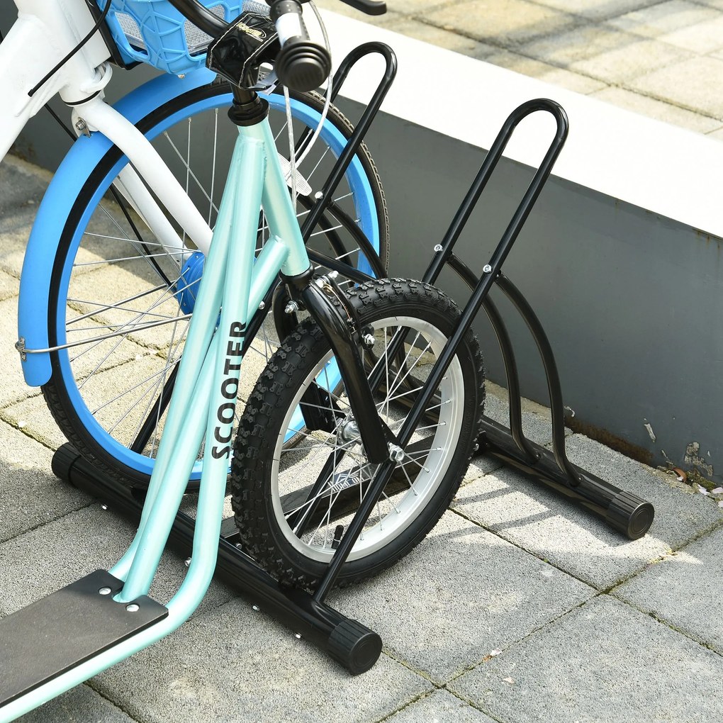 Suporte de estacionamento cruzado para 2 bicicletas Estável Fácil de montar Portátil  60x54x57cm Preto