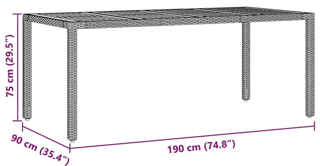 Conjunto de Jantar de Jardim com Almofadas Preto Poliratã
