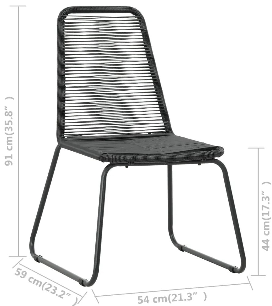 Cadeiras de exterior 2 pcs vime PE preto