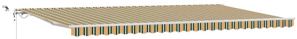 Toldo Retrátil Automático vidaXL com LED Verde e Amarelo 600x300 cm
