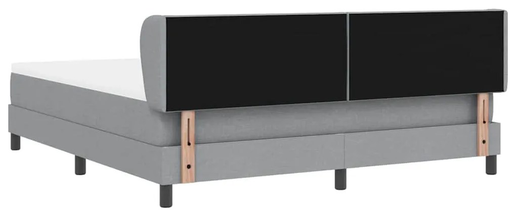 Cama Box Spring com Colchão vidaXL Cinza Claro 180x200 cm Tecido
