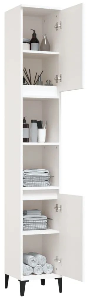 Armário casa de banho 30x30x190 cm derivados de madeira branco