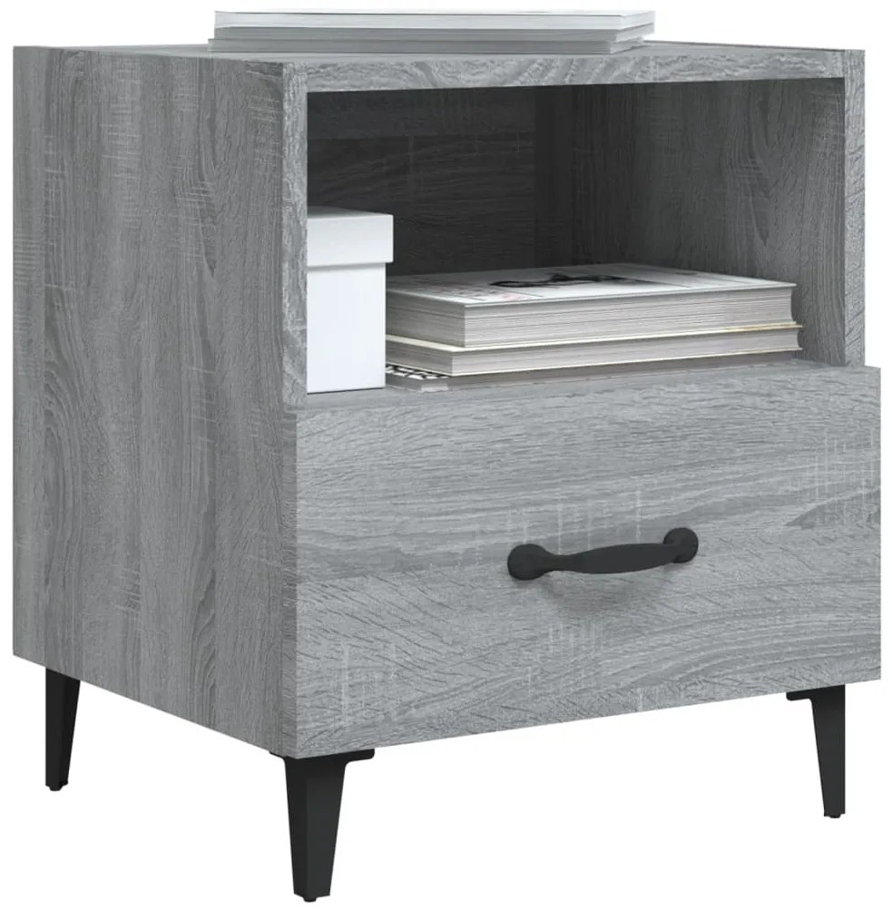 Mesa de cabeceira 2 pcs derivados de madeira cinzento sonoma