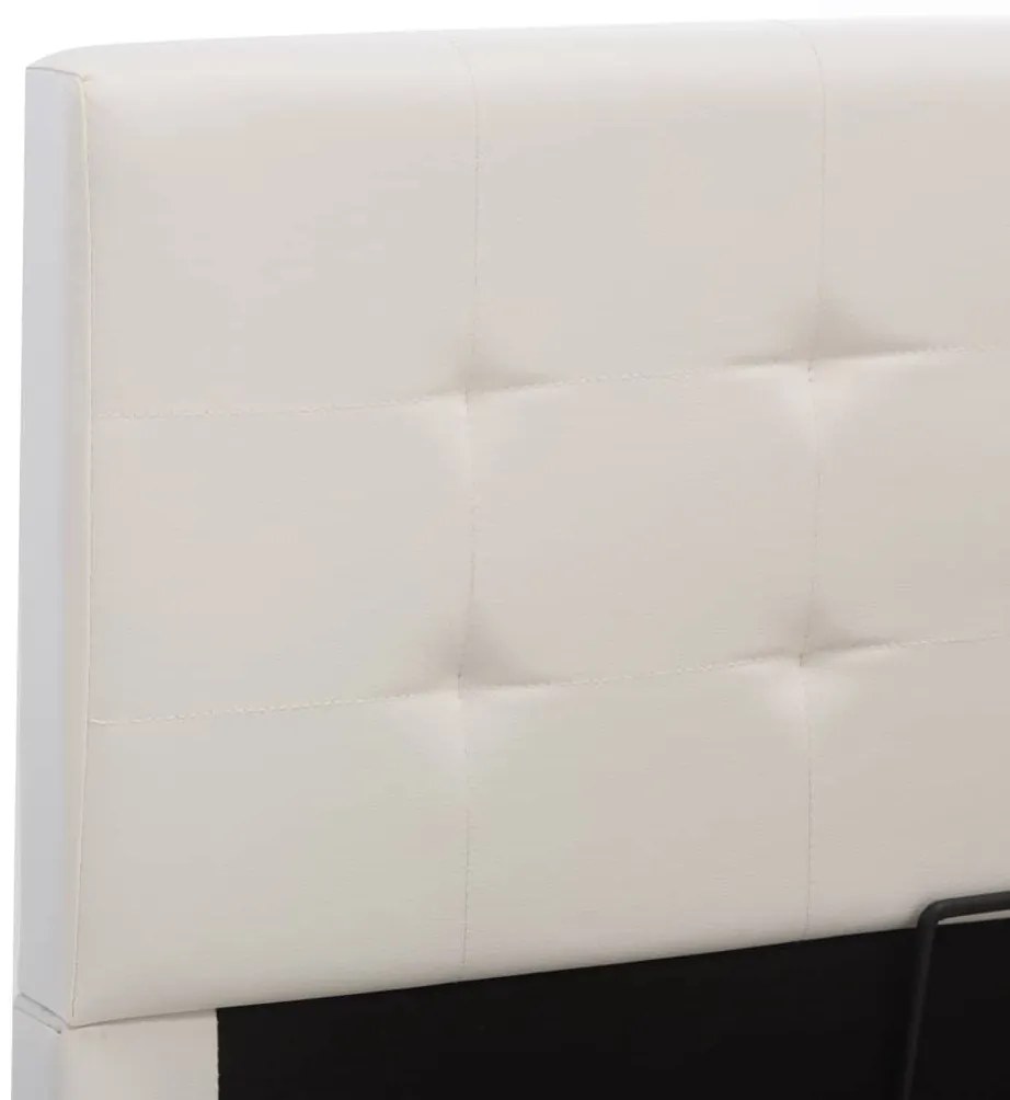 Cama hidráulica c/ arrumação 100x200cm couro artificial branco