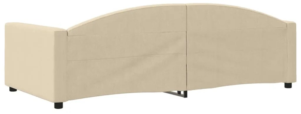 Sofá-cama 100x200 cm tecido cor creme