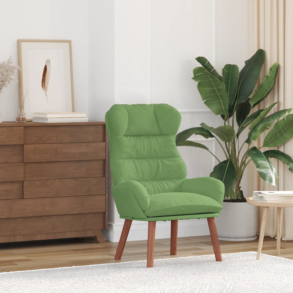 vidaXL Cadeira Relaxante Veludo Verde Claro