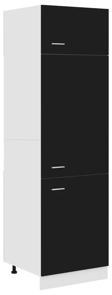 Armário para frigorífico 60x57x207 cm contraplacado preto