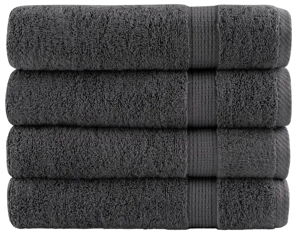 vidaXL Toalhas banho premium SOLUND 4pcs 100x150cm 600gsm antracite