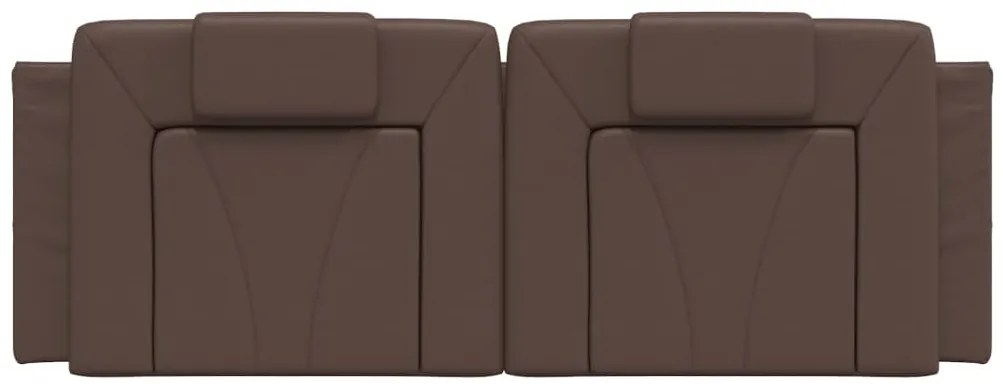 Almofadão de cabeceira 140 cm couro artificial castanho