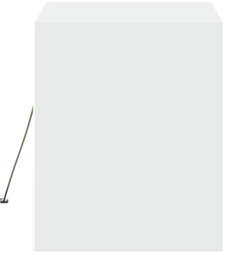 Móvel de parede para TV com luzes LED 80x31x35 cm branco