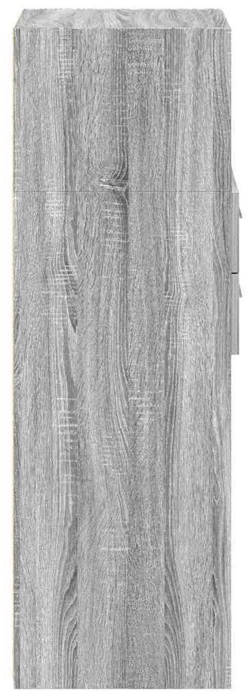 Armário alto 30x42,5x124 cm derivados de madeira cinza sonoma